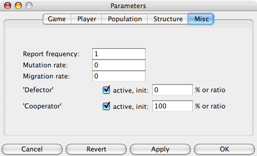 Initialization and miscellaneous settings