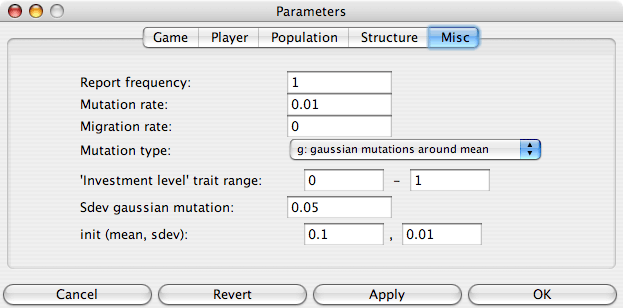 Initialization and miscellaneous settings